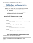 Habitat Loss and Fragmentation