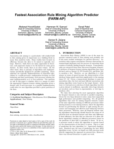 Fastest Association Rule Mining Algorithm Predictor