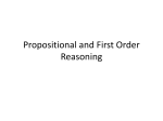 Propositional and First Order Reasoning