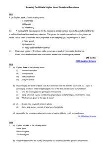 Leaving Certificate Higher Level Genetics Questions