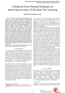 A Reduced Error Pruning Technique for Improving Accuracy of