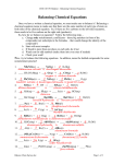 Balancing Chemical Equations