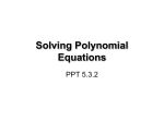 Solving Polynomial Equations