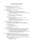 Latin I Final Exam Study Guide (Final Exam is 20% of Course Grade