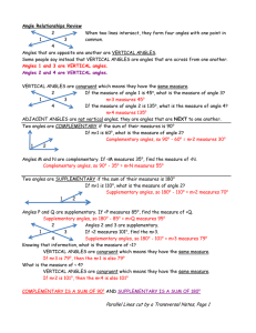 Parallel Lines cut by a Transversal Notes, Page 1