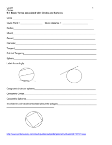 9-1 Basic Terms associated with Circles and Spheres