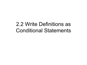 2.2 Write Definitions as Conditional Statements