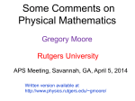 Gregory Moore - Rutgers Physics