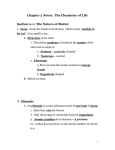 Chapter 2 Notes: The Chemistry of Life