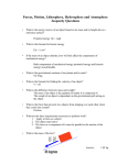 Forces, Motion, Lithosphere, Hydrosphere and Atmosphere