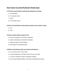 How Ocean Currents Moderate Climate Quiz