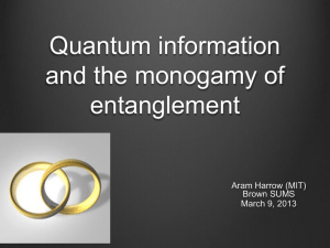 Quantum computing and the monogamy of entanglement