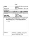 SYLLABUS COURSE TITLE Fundamentals of physics. electricity