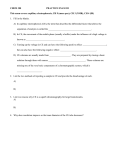 CHEM 380 PRACTICE EXAM III This exam covers: capillary