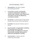 Unit 8 Vocabulary - Part 1 Atmosphere