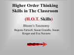 Higher Order Thinking Skills in The Classroom