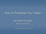 How to Proofread Your Paper