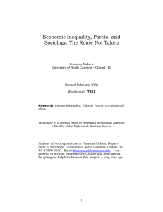 The Route Not Taken: Pareto`s Model of Social Mobility