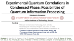 Experimental Quantum Correlations in Condensed Phase