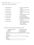 Energy forms quiz