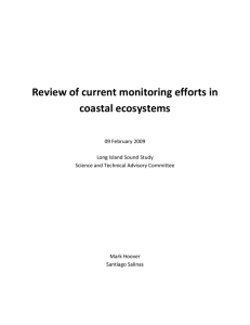 Review of current monitoring efforts in coastal ecosystems