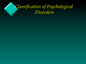 Classification of Psychological Disorders