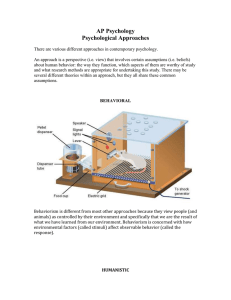 Unit I- Psychological Approaches