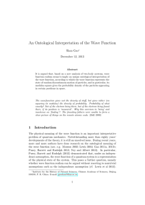 An Ontological Interpretation of the Wave Function - Philsci