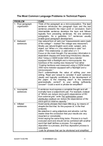 The Most Common Language Problems in Technical Papers