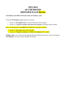 2015-2016 AP CHEMISTRY MIDTERM EXAM Review