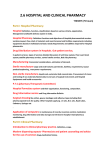 hospital and clinical pharmacy