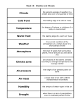 Week 19: Weather and Climate