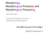 Morphological - School of Computer Science, University of