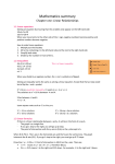 Mathematics summary Chapter one: Linear Relationships Linear