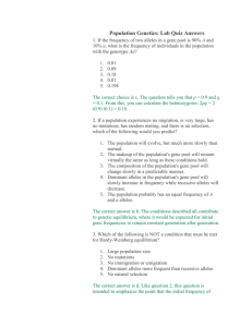 Population Genetics: Lab Quiz Answers