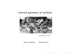 Internal geometry of surfaces