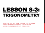 Lesson 8-3: Trigonometry