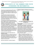 Highlights of Common Core State Standards for Mathematics