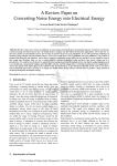 A Review Paper on Converting Noise Energy into Electrical Energy