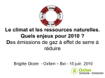 Le climat et les ressources naturelles. Quels enjeux pour 2010