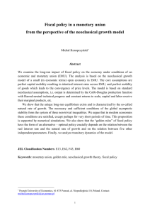 135 Fiscal policy in a monetary union from the perspective of the