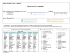 Daily Learning Target Template