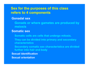 Sex for the purposes of this class refers to 4 components