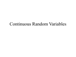 Continuous Random Variables