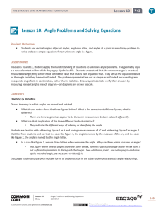 Lesson 10: Angle Problems and Solving Equations