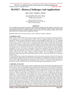 MANET - International Journal of Application or Innovation in