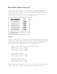 MA-3600VZ Specifications