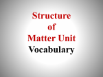 Structure of Matter Vocab Structure of Matter vocab