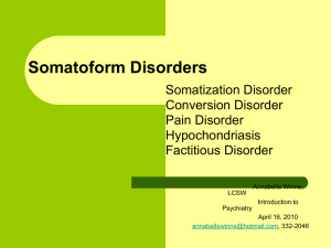 Somatoform Disorders