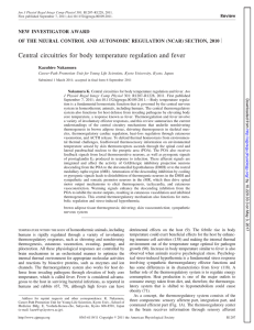 Central circuitries for body temperature regulation and fever